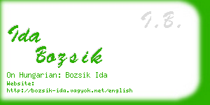 ida bozsik business card
